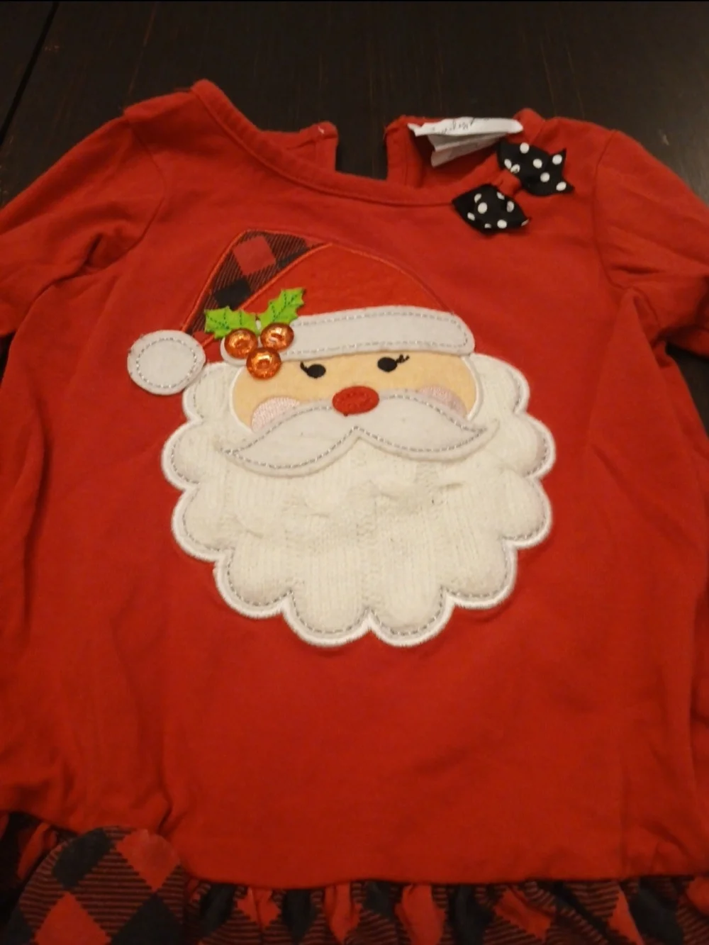 Emily Rose Red Santa Top with Leopard Print Pants